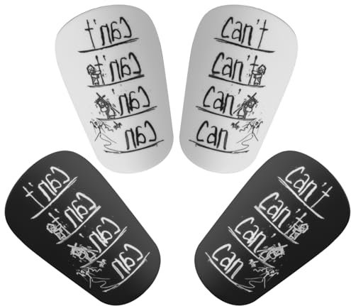 LgowithU 4 Stück Mini Schienbeinschoner Fußball,stoßfeste Anti-Kollisions Beinschützer, Sports/Football Shin Pads, Fußball-Schutzzubehör für Männer, Frauen, Kinder & Mädchen (Dose weiß + Dose schwarz)