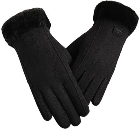 GUTERTOP Lammfell Handschuhe Damen, Winter Lederhandschuhe Damen Gefüttert, Lederhandschuhe Damen für Outdoor Use
