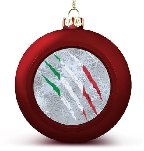 Rote Italien-Flagge, Weihnachtsball-Ornament – Italien-Flagge, Weihnachtskugel, hängende Ornamente, Andenken, Souvenir für Weihnachtsbaum, Dekoration, saisonale Feiertage, Partyzubehör