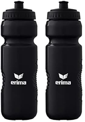 Erima Unisex Erwachsene Zubehör Team Trinkflasche, Kunststoff, schwarz, Standard (Packung mit 2)
