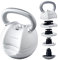 BYZOOM FITNESS Verstellbare Kettlebell 13,6KG, 5-in-1 Kompakte Gewichtseinheit für Home Fitness, Krafttraining und Ganzkörper Workouts Ideal für Anfänger und alle Altersgruppen Männer & Frauen, White