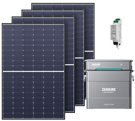 Zendure Solarflow Hyper 2000 avec AB2000S 1920Wh, Centrale Électrique de Balcon avec Entrée Solaire 1800W, HUB Intégré(Unité de Contrôle Intelligente) et Micro Onduleur, Biface Panneau Solaire 2236W