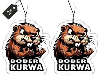 2 × Duftbaum mit Bober Kurwa Motiv, Auto Lufterfrischer, Duftanhänger Auto, Lustiger Duftbaum Auto, Bobr Kurwa
