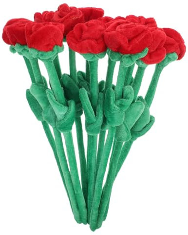 CIMAXIC 12 Rosas De Peluche Flexibles Ramo De Flores Peluche Decoración De Rosas Falsas