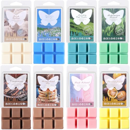 Duftwachs Wax Melts, Natürliche Lang Anhaltend Soja Kerze Wachs Schmelzen Vegan Jahrestag Geburtstag Geschenk Set Lufterfrischer Kokosnuss Zitrone Lavendel Zimt Passionsfrucht (Wald)