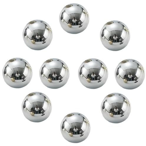 HDJNal Lot de 10 boutons de tiroir en forme de boule faits à la main en alliage de zinc pour placard de cuisine, décoration intérieure, chrome brillant