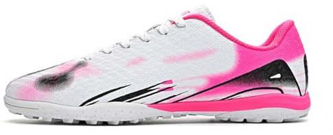 Football Boots Astro Turf Mens Boys Indoor Futsal Shoes Unisex Baseball Youth Rugby Shoes Adult AG FG TF Wide Training Sneaker Breathable (11,White TF)