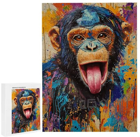 Puzzle 3000 Teile Erwachsene Schimpansen, Impossible Klassische Jigsaw Puzzles 122 x 80cm, Geschicklichkeitsspiel für die ganze Familie, Puzzle farbenfrohes Legespiel Home Dekoration Geschenk k-322