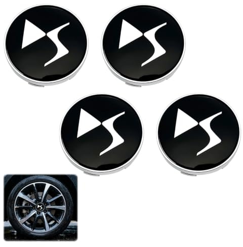 4 pièces pour Citroen DS3, pour DS3, Cache Moyeu pour Citroen, pour DS3 Accessoire, Cache Moyeu, Diamètre : 60 mm, Noir, pour Citroën DS3, DS4 et DS6, Parfaitement Assorti aux pièces d'origine.