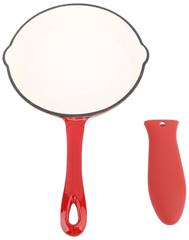 ANKROYU Poêle à frire professionnelle en fonte émaillée, ustensiles de cuisine antiadhésifs pour les chefs à domicile et les amateurs de camping, robuste, passe au lave-vaisselle (16 cm)