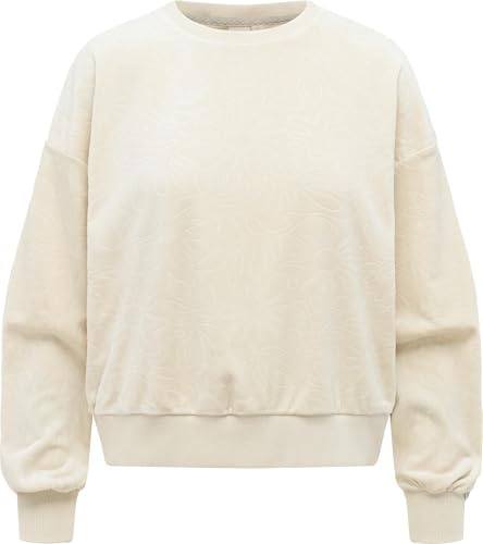 Ragwear Damen lässiges Cropped Sweatshirt Oversized Pullover aus kuschelig weichem Samt-Material mit Präge-Muster Wuss Embossed XS-XXL