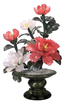 Bonsaï Artificiel Présentoir de Bureau, Faux Pot d'arbre, Ornements, bonsaï, Jade, Pivoine, Fleur, Maison, Chambre à Coucher, Salon Plantes artificielles