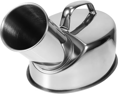 CLISPEED Rustproof Stainless Steel Male Urinal Bottle with Smooth Mouth Portable Urine Potty for Hospital and Home Use Sturdy and Easy to Clean
