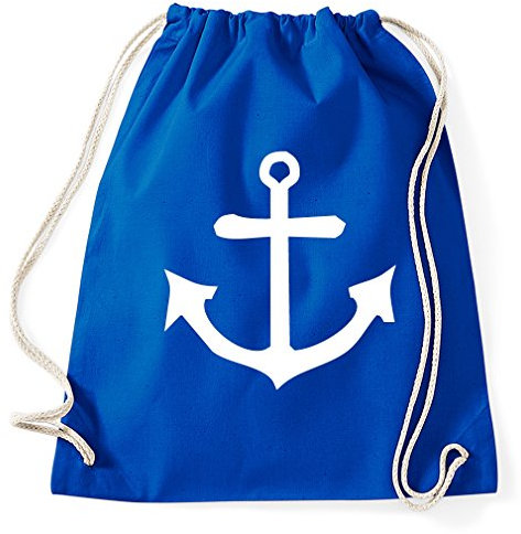 STYLETEX23 Anker Zeichen Turnbeutel Sportbeutel, Royalblue