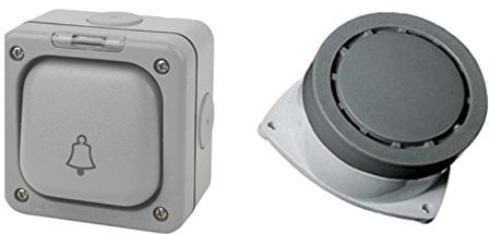 Digiteck Industrial Door Bell Switch & Loud 80DB Alarm, 10A 1Way, Push Button, Grey, ON-OFF, IP66