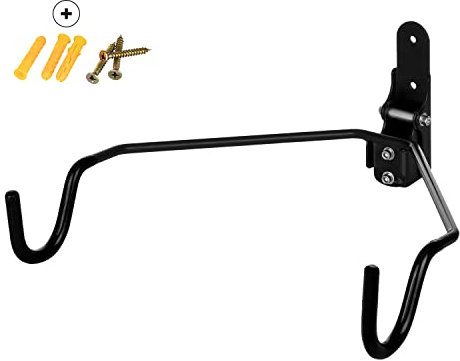 URBAN ZWEIRAD Fahrrad-Wandhalterung - klappbare Fahrradhalterung - platzsparende Fahrrad-Wandhalterung mit Rahmenschutz für die Garage (Pluvia - Schwarz)