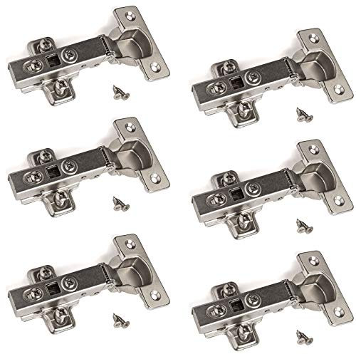 6 x SOTECH Bisagra de olla T45 Tope de esquina con amortiguador + Bisagras de placa cruzada Bisagras de cazoleta (disponibles como juego de 6, 10, 20 o 30!)