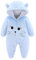 JiAmy Tute da Neve Neonato Footed Pagliaccetto per Ragazze Ragazzi, Tute da Neve Bambino Pile Tuta Neve Neonato Inverno con Cappuccio Calore Infantile,Blu 6-9 Mesi