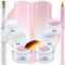 Baby Boomer Gel Set + Pinsel - French Make Up Ombre Rosa Pink Weiss - Studio Qualität (6 x 5ml)