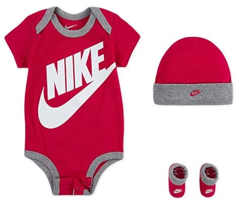 Nike Futura Logo 3pc Set T-Shirt, Rosa (Rush Pink), (Taglia Produttore: 86/92) Unisex-Bambini