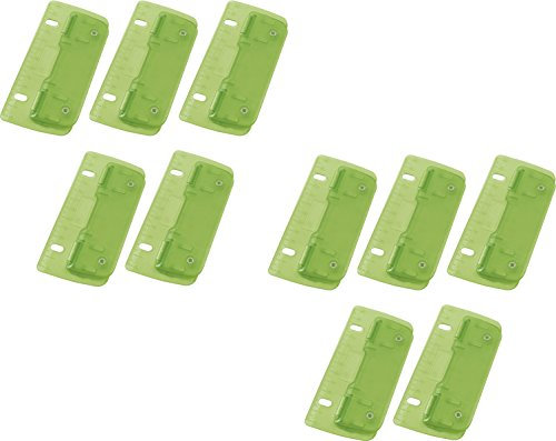 WEDO Taschenlocher aus Kunststoff zum Abheften für 8 cm Lochung, mit 12 cm Skala (hellgrün, 10 Locher)