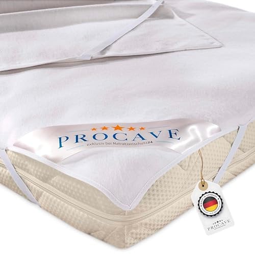 PROCAVE Molton-Matratzenschoner in weiß, Matratzen-Auflage aus 100% Baumwolle, hochwertige Moltonauflage als Matratzenschutz, Premium Qualität Made in Germany 80x200 cm