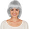 dressforfun Bob Perücke | Toller Haarschnitt mit Pony | Mit vielen Kostümen kombinierbar - diverse Farben (Grau | Nr. 303644)