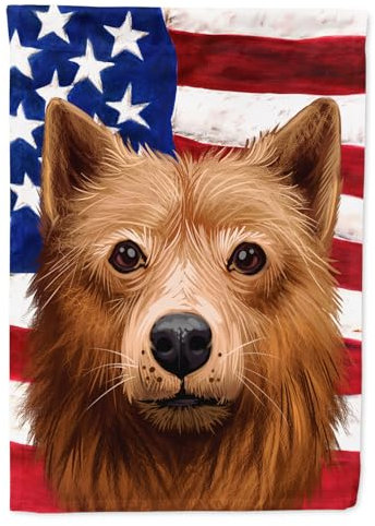 Caroline's Treasures CK6525GF Finnischer Spitz Hund Amerikanische Flagge, Gartengröße, klein, mehrfarbig
