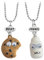 Casecover Mini Essminiaturen Schmuck Cookie & Milch Best Buds Hängende Korn-Ketten-Halskette Bester Freund Nahrungsmittelschmucksachen 2pcs / Set