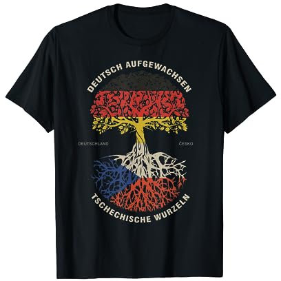 Deutsch Aufgewachsen Tschechische Wurzeln, Tschechien Flagge T-Shirt