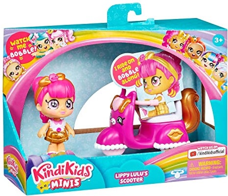 Kindi Kids Minis Lippy Lulu's Scooter, Spielzeugroller mit Puppe Lippy Lulu
