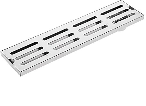PrimeMatik - Canaleta de desagüe 40x10cm con Rejilla en Acero Inoxidable Mate