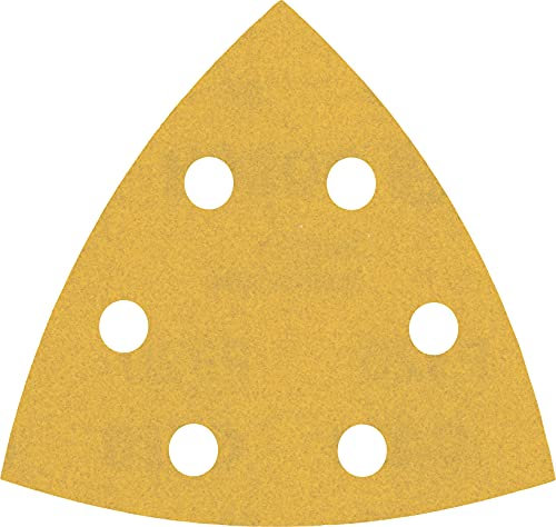 Bosch 5x EXPERT C470 Schleifblatt (für Farbe auf Holz, Hartholz, Ø 93x93 mm, Körnung 320, Professional Zubehör Deltaschleifer)