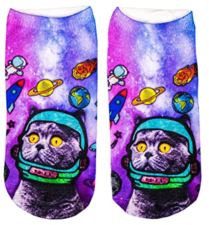 cosey – 1 Paar Sneaker Socken – Katzen Design – Einheits-Größe 33-40