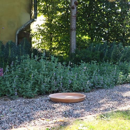Palatina Keramik hochwertige runde Untersetzer aus Terracotta, 30 cm Durchmesser, Unterteller perfekt für Blumentöpfe und Pflanzgefäße