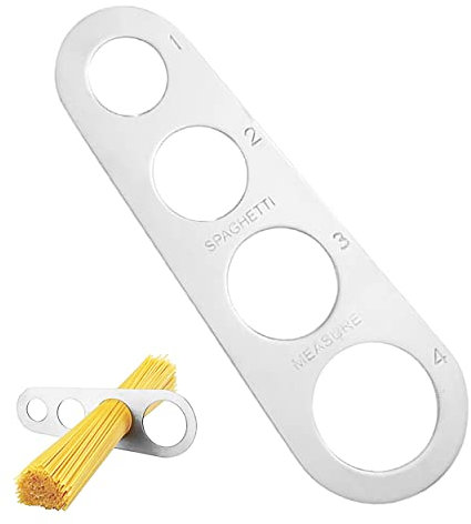 Strumenti per misuratori di spaghetti a 4 fori, misurazione degli spaghetti in acciaio inossidabile, strumento di controllo delle porzioni per 1-4 persone, accessori da cucina gadget