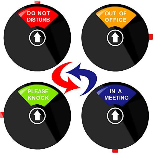 Sukh Türschild 'Do Not Disturb' – 'Sukh Meeting in Progress', Türschild, 'Out of Office' Schild, bitte klopfen Schild, 4 Optionen, Edelstahl, modern, Schwarz, Office Products