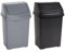 𝟖 𝐋𝐢𝐭𝐫𝐞 (𝐱𝟐) High Grade Plastic Swing Bin Midnight Black + Silver Swing Top Lid Bin Waste Rubbish Dustbin Refused Bins For Kitchen, Office, Vanity, Bathroom.