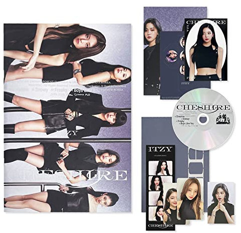 ITZY - [CHESHIRE] (STANDARD - C Ver.) Fotobuch + Photocard + CD-R + Lyrisches Papier + Neon-Fotokarte + 4-Cut Film + Fotowürfel + Klare Fotokarte + Poster + 2 Pin-Button-Abzeichen + 4 Extra Fotos