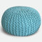 casamia Pouf Ø 55 o. 45 cm Strickhocker Sitzpouf Bodenkissen für Innen Indoor Größe ø 45 cm, Farbe hellblau