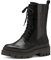 MARCO TOZZI by Guido Maria Kretschmer Stivali Stringati Donna senza Tacco in Pelle Sintetica Zeppa, Nero (Black/Dk.Grey), 37 EU