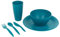12/24x Unbreakable Reusable Coloured Plastic Soup Cereal Bowls Cutlery Tableware (Teal, 24 Piece with Cutlery)