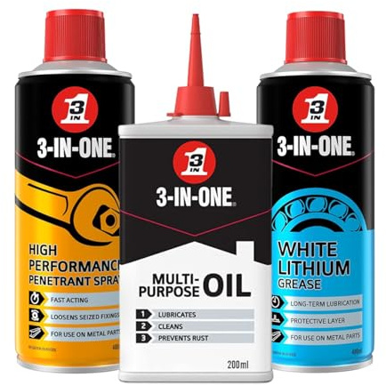 3-IN-ONE Garden Bundle - Multipurpose Drip Oil, Penetrant Spray and White Lithium Grease Spray