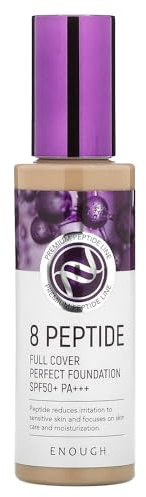 Enough 8 Peptide Full Cover Perfect Foundation LSF 50+ PA+++ (No23 Natural Beige, 100 g)