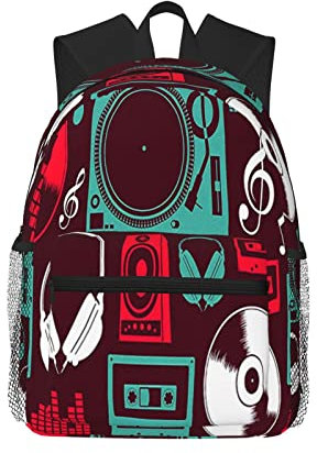 Reiserucksack für Jungen, Mädchen, Kinder, Retro-Funky-Music-Mix-Tape-Kassetten-Rucksäcke, Kinder, Schultasche, Büchertasche, Tagesrucksack für Männer und Frauen