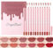 Hochpigmentiert Matte Lip Liner Set, 12 Farben Creamy Samt Lip Liner Stift, Wasserdicht Nicht abfärbend Lippenstift Lip Liner Pencil Lippen Makeup für Alltag/Reisen/Party/Arbeit