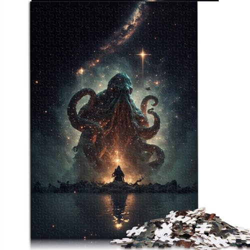 Sternenhimmel-Krake, 1000-teiliges Puzzle für Erwachsene, Premium-Brettspiel, 100% recycelt, Spielzeug für Erwachsene, Familienpuzzle, Geschenk, 26 x 37 cm