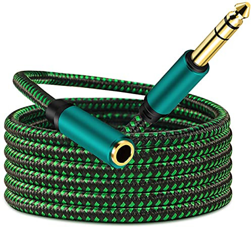 OVGCYG 3.5mm to 1/4 Headphone Adapter Cable, Gold Plated Audiowave Series 3.5mm 1/8 inch Female TRS to 6.35mm 1/4 inch Male TRS PVC Shelled Stereo Audio Cable for Mixer Guitar Piano Amplifier (6M)