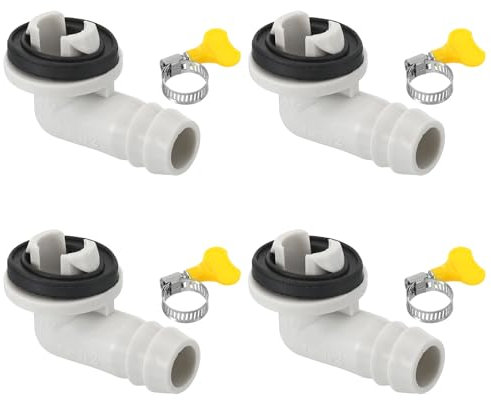 PATIKIL Connettore per Tubo di Scarico Condizionatore d'Aria da 15 Mm, 4 Pezzi di Connettori Universali Con Morsetto per Unità Ac a Finestra o Mini-Split, Stile Bianco 5