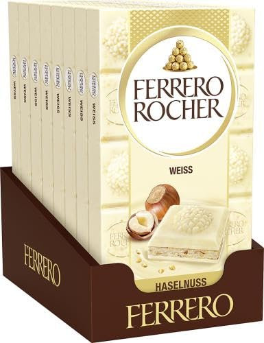 Ferrero Rocher Schokolade Weiß - Vorratspack mit 8 Tafeln zu je 90g